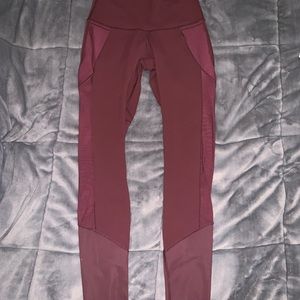 Lululemon size 6 maroon mesh leggings